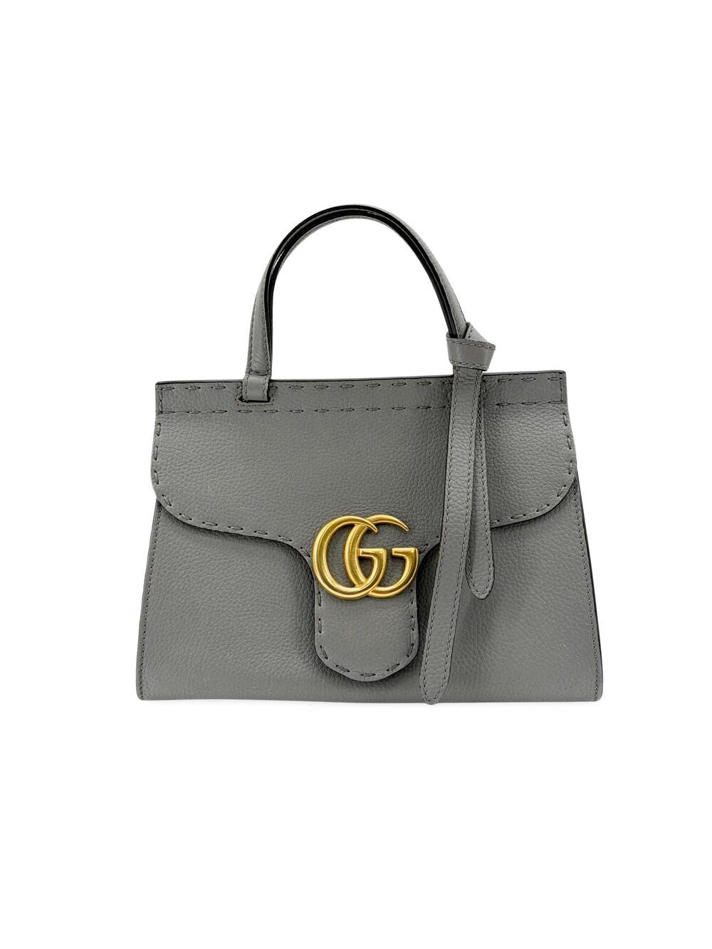 Gucci Gg Marmont Top Handle Bag Leather #374994G10B